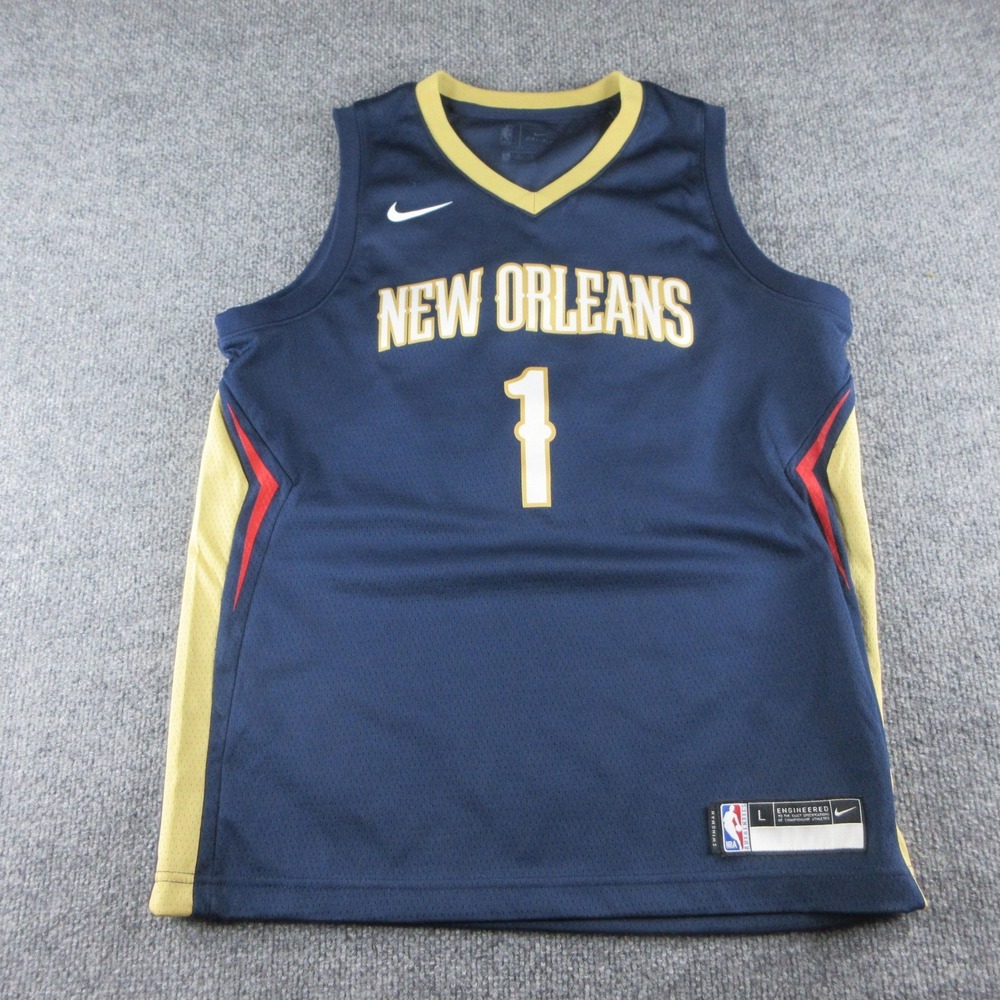 New Orleans Pelicans Jersey Boys Large Blue NBA Zion Williamson Nike Dri-FIT